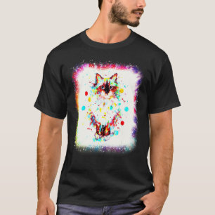 Camiseta Gato Cor Água Amor R Pai Mãe Menino Menina Tie Dye