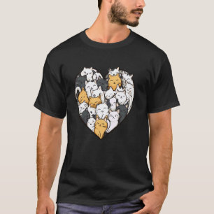 Camiseta Gato Coração Gatinhos Fofos
