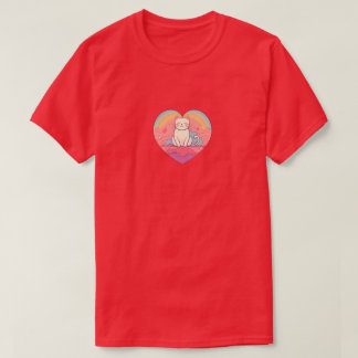 Camiseta Gato Coração Minimalista