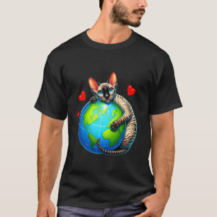 Camiseta Gato Cornish Rex Dia da Terra Abraço Amor Dono Pla