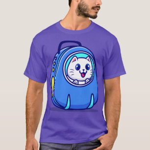 Camiseta Gato Cortado Em Carro De Transporte De Animais De