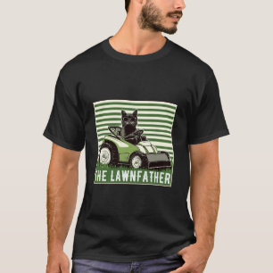 Camiseta Gato Cortador Jardim Pai Lawnfather Cortando Homen
