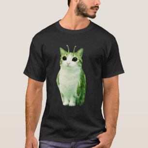 Camiseta Gato Coruja Engraçado Gato Alien Maldito Geração T