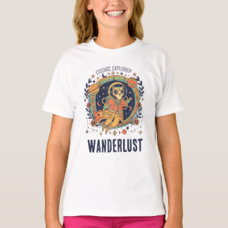 Camiseta Gato Cósmico Astronauta Explorador Espacial Wander