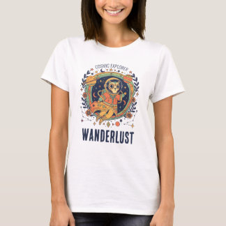 Camiseta Gato Cósmico Astronauta Explorador Espacial Wander