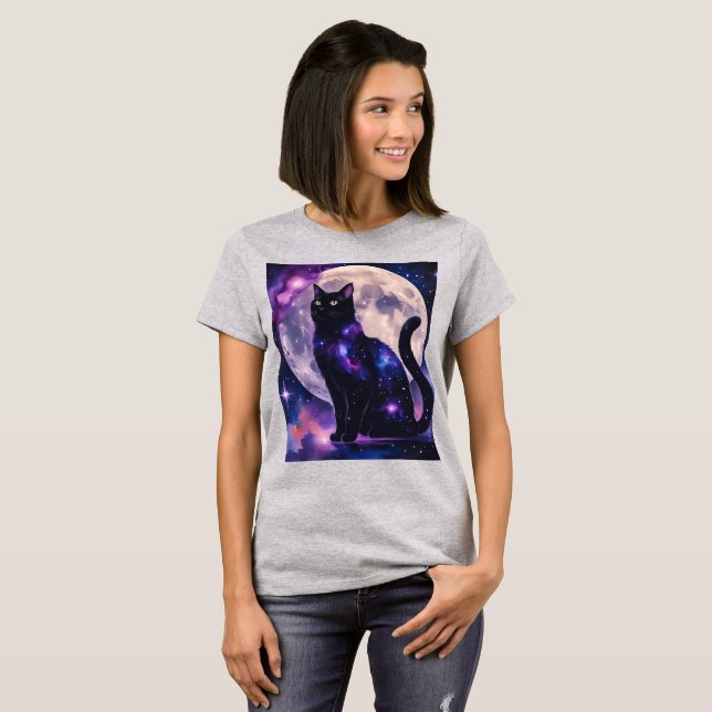 Camiseta Gato Cósmico - Design Celestial Dreamer (Frente Completa)