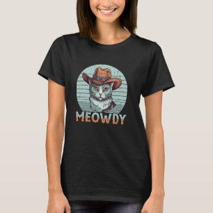 Camiseta Gato Cowboy Cowgirl Mulheres Homens Criança Hallow