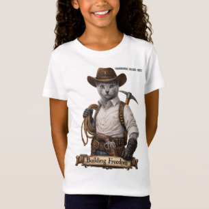 Camiseta Gato Cowboy Russian Blue – Construindo Liberdade