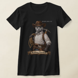 Camiseta Gato Cowboy Russian Blue – Construindo Liberdade