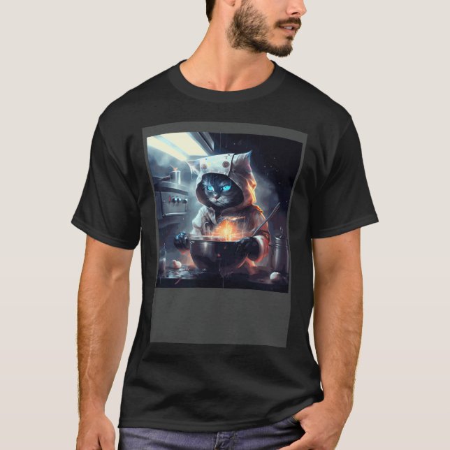 Camiseta Gato Cozinhando Chovendo (Frente)