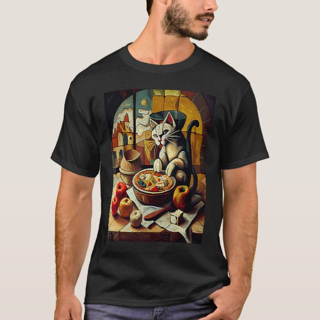 Camiseta Gato Cozinhando Torta de Maçã (Frente)