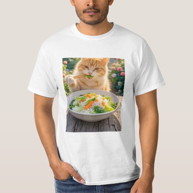 Camiseta gato cozinhar (Frente)