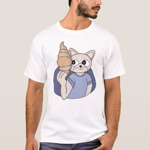 Camiseta Gato Croissant Engraçado