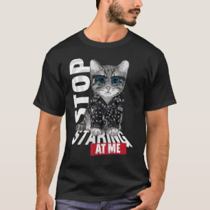 Camiseta Gato Cuja Jaqueta De Couro É Cortada Para O Gato 1
