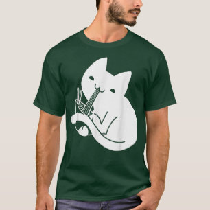 Camiseta Gato Cujo Gato Comendo Ramen Noodles Cat Ramen Lov