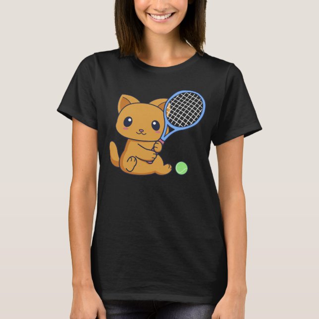 Camiseta Gato Cujo Raquet De Tênis E Gato De Bola De Tênis (Frente)