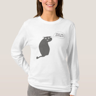 Camiseta gato curioso