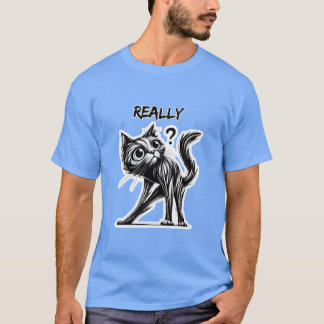 Camiseta Gato curioso: design humorístico