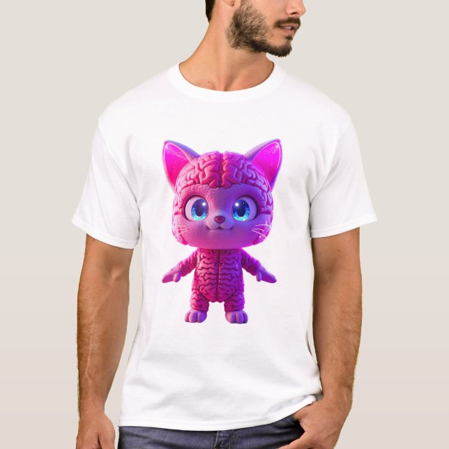 Camiseta Gato Cyberpunk Fofa (Frente)
