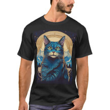 Gato Cymric Com Estrelas De Fundo De Montanha