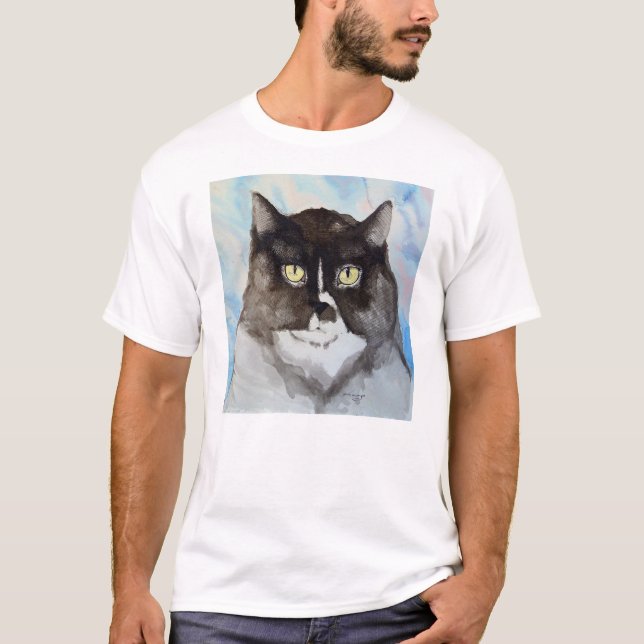 Camiseta Gato da aguarela (Frente)
