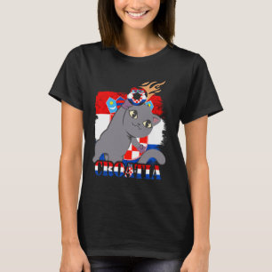 Camiseta Gato da Bandeira Croata Futebol Croata Raízes Croa