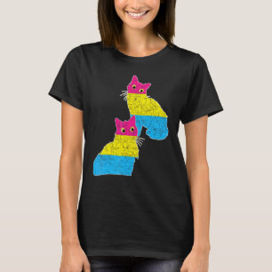 Camiseta Gato da Bandeira Pansexual Mês do Orgulho Pan Lgbt