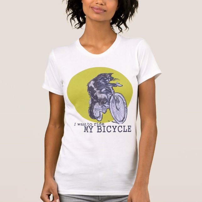 Camiseta Gato da bicicleta (Frente)