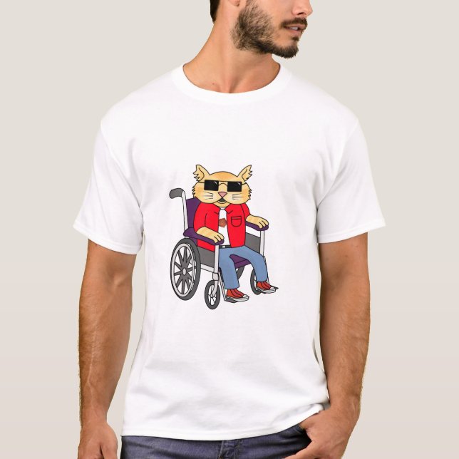 Camiseta Gato da cadeira de rodas (Frente)
