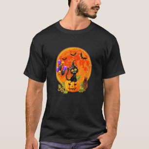 Camiseta Gato da Família Fantasia de Gato e Lua para o Feri