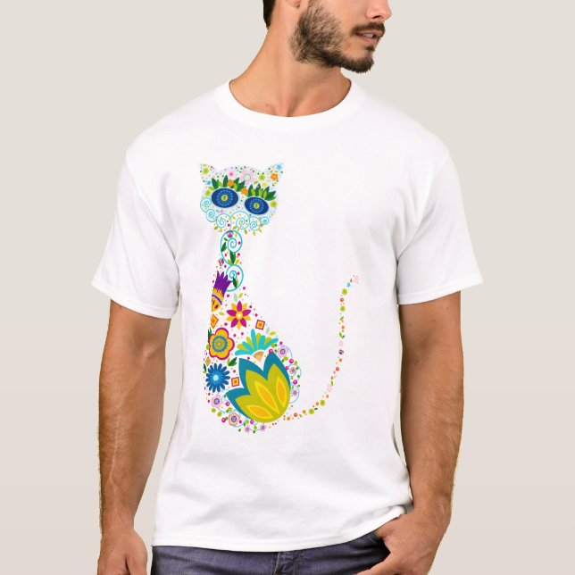 Camiseta Gato da flor (Frente)