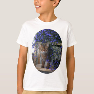 Camiseta Gato da flor (oval)