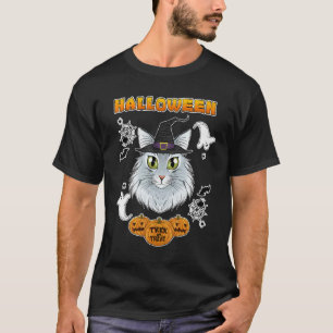 Camiseta Gato da Floresta Norueguesa  I Feliz Halloween