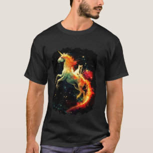 Camiseta Gato da Galáxia Montando Unicórnio 1