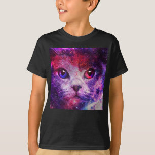Camiseta Gato da Galáxia Roxa