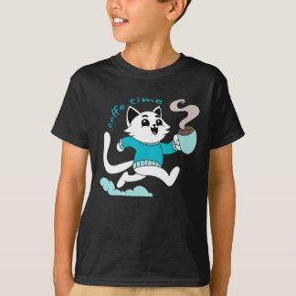 Camiseta gato da hora do café