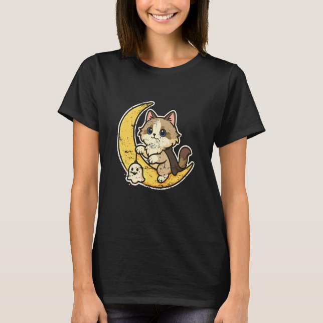 Camiseta Gato da Lua com Fantasminha (Frente)