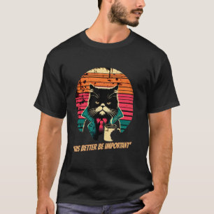 Camiseta Gato da Manhã Miserável Sol Poente Retrô Café Engr