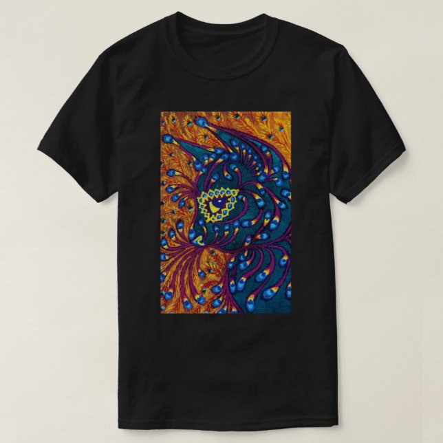 Camiseta Gato da pena do pavão, Louis Wain (Frente do Design)