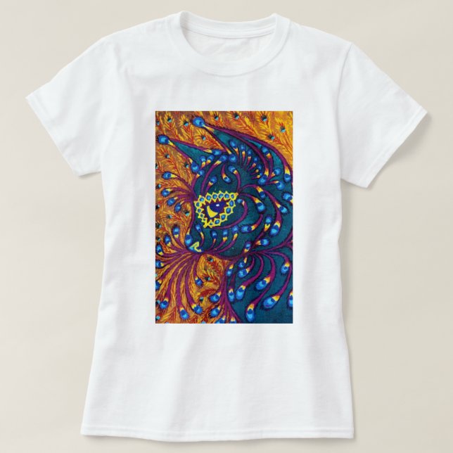 Camiseta Gato da pena do pavão, Louis Wain (Frente do Design)