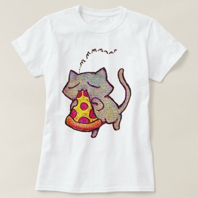 Camiseta Gato da pizza! (Frente do Design)