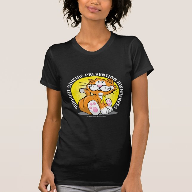 Camiseta Gato da prevenção do suicídio (Frente)