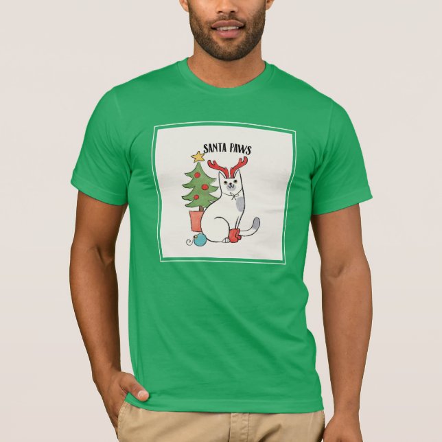 Camiseta Gato da rena das patas | do papai noel (Frente)