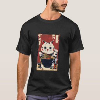 Camiseta Gato da Sorte Maneki Neko Sopa Ramen Sortuda Amule