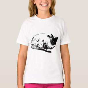 Camiseta Gato da temporada de neve, enroscado e contente