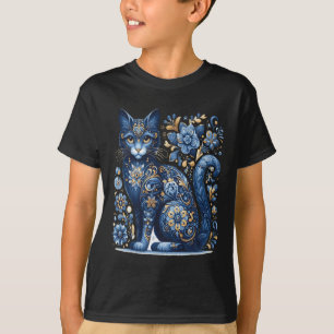 Camiseta Gato da Ucrânia Floral Vintage Bandeira Ucraniana