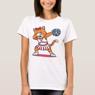 Camiseta Gato Dabbing Cheerleader Engraçado Fofo Dança Dab