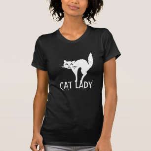 Camiseta Gato Dama tipografia esquisita, gato engraçado bra