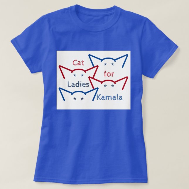 Camiseta Gato Damas para Kamala Harris Oculta Arte ASCII (Frente do Design)