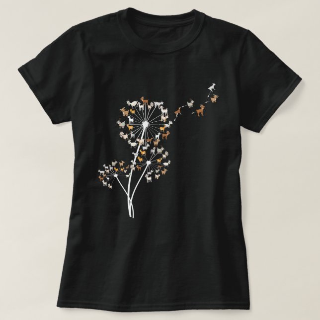 Camiseta Gato Dandelion Flor Animais Engraçados Amam Teto P (Frente do Design)